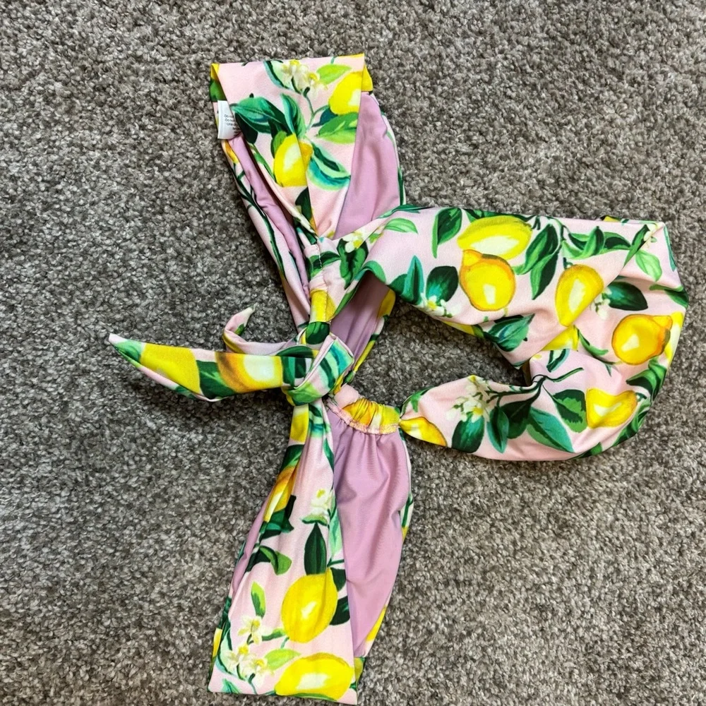 Lina Medina Two-Piece Bikini Tropical Resort Wear Swimsuit One Shoulder‎ NEW